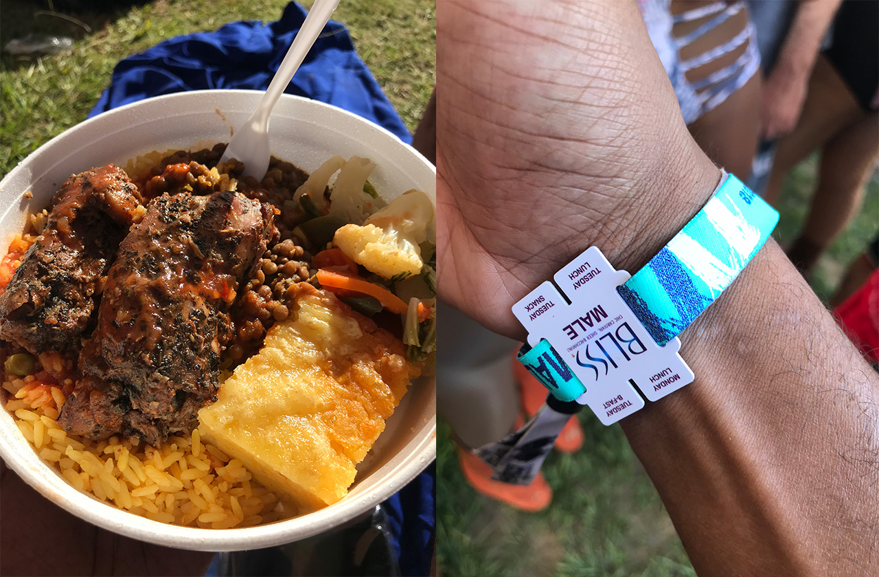 Exemple d'un plat avec le bracelet nous permettant d'avoir repas et accès